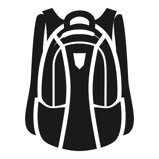 Icono de mochila deportiva Ilustración simple del icono de vector de mochila deportiva para diseño web aislado sobre fondo blanco