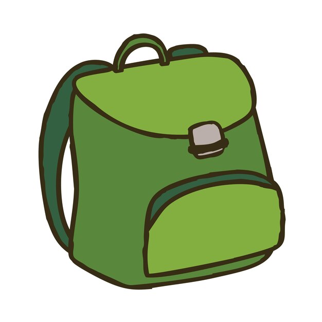 Icono de la mochila de Doodle símbolo de la bolsa dibujada a mano de colores