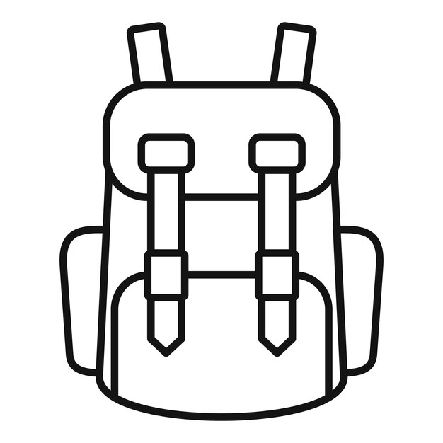 Icono de mochila de escalador industrial Contorno de icono de vector de mochila de escalador industrial para diseño web aislado sobre fondo blanco