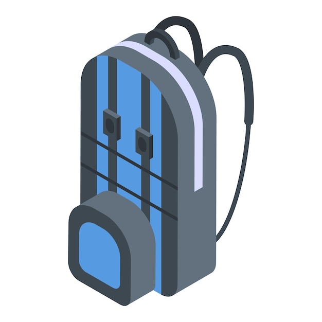 Icono de mochila escalador Isométrico de icono de vector de mochila escalador para diseño web aislado sobre fondo blanco
