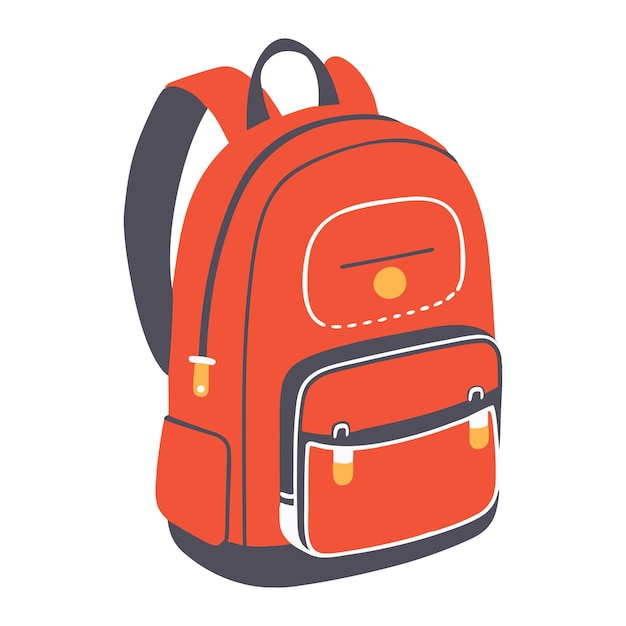 Icono de mochila escolar Ilustración plana del icono de vector de mochila escolar para diseño web