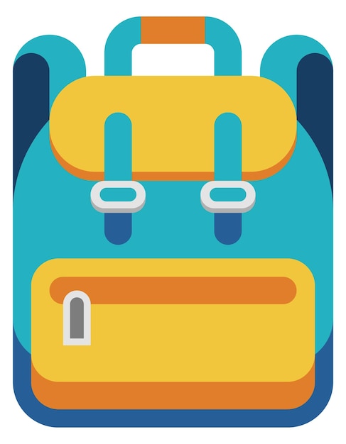 Icono de mochila escolar Símbolo de mochila de color plano