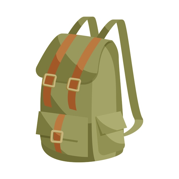 Icono de mochila en estilo de dibujos animados aislado sobre fondo blanco Símbolo de bolsa