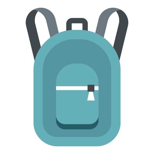 Icono de mochila en estilo plano aislado en fondo blanco Ilustración vectorial del símbolo de la bolsa