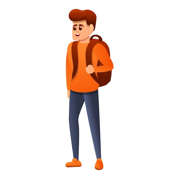 Icono de la mochila del estudiante Icono vectorial de la mochilla del estudiante para el diseño web aislado en fondo blanco