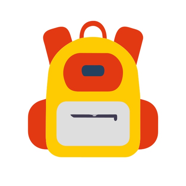 el icono de la mochila con formas de colores