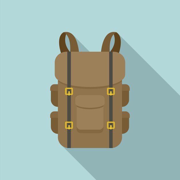 Vector icono de mochila militar ilustración plana del icono vectorial de mochila militar para el diseño web