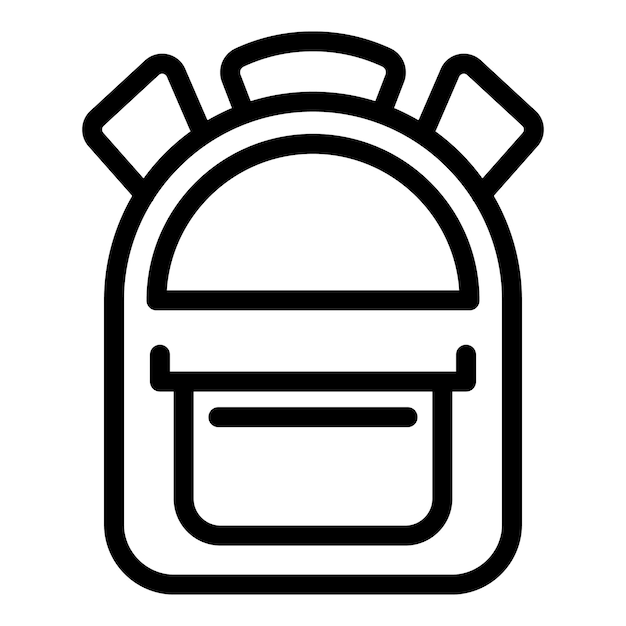Icono de mochila portátil Contorno de icono de vector de mochila portátil para diseño web aislado sobre fondo blanco