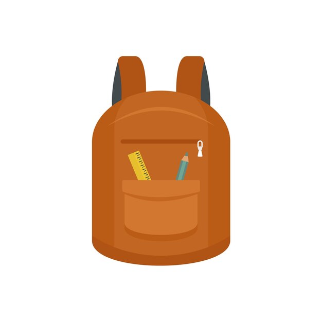 Icono de la mochila de la universidad Ilustración plana del icono vectorial de la mochilla de la universidad para el diseño web