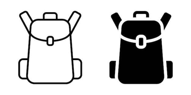 Icono de mochila para viajes o uso escolar Estilo lineal y silueta