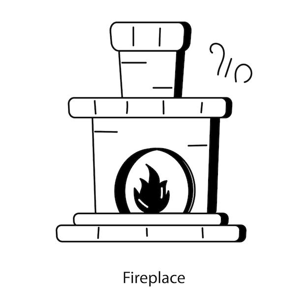 El icono de moda de una chimenea