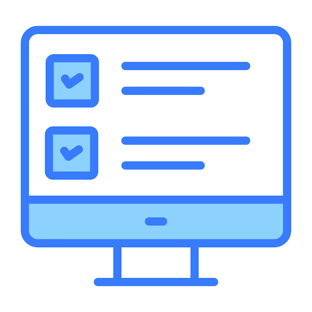 Un icono de moda de la encuesta en línea en vector premium de estilo plano editable
