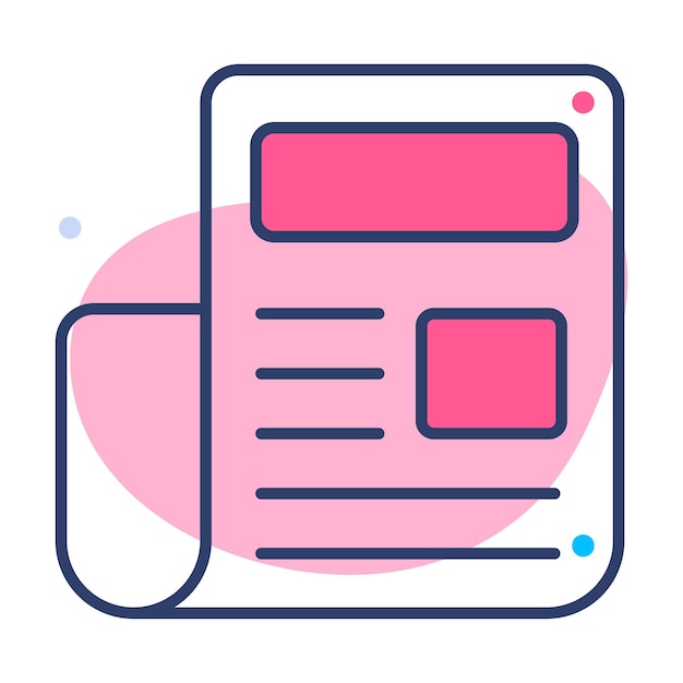 Icono de moda del periódico en estilo plano vector del concepto de comunicado de prensa