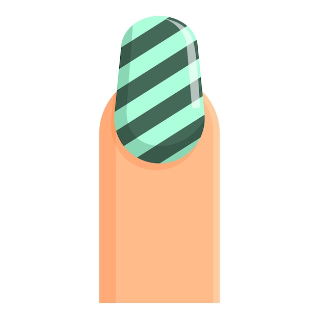 Icono de la moda de las uñas rayadas vector de dibujos animados belleza femenina de la mano