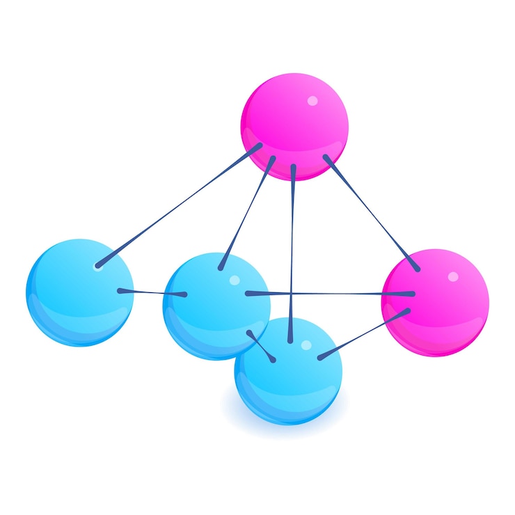Vector icono de modelo estructural ilustración isométrica del icono de vector de modelo estructural para web