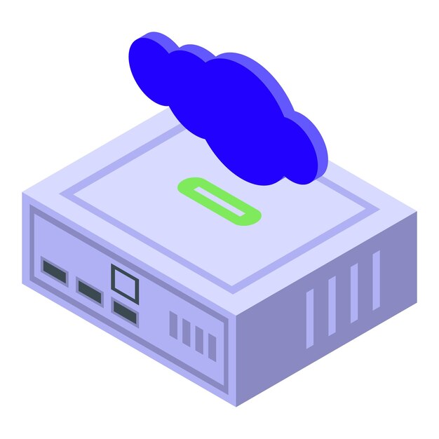 Icono de módem Isométrico del icono de vector de módem para diseño web aislado sobre fondo blanco