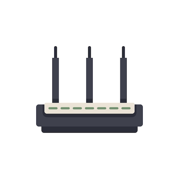 Icono de módem vector plano Wifi enrutador interruptor de Internet aislado