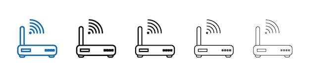 Icono de módem Wi-Fi Logotipo vectorial de esquema para el usuario web