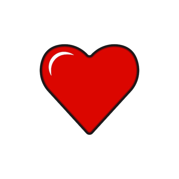 Icono moderno de amor y corazón en color con contorno con un fondo blanco iconos de sitio web