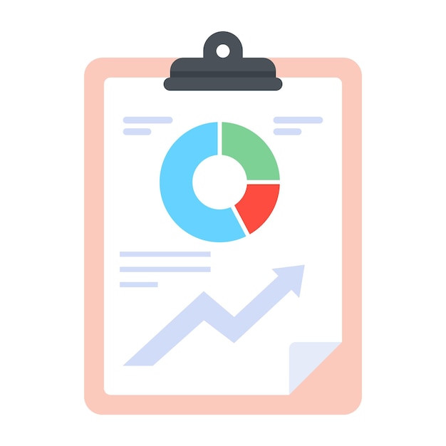 Icono moderno de análisis de datos en estilo plano