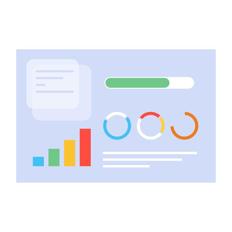 Icono moderno de análisis de datos en estilo plano
