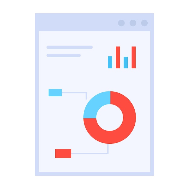 Icono moderno de análisis de datos en estilo plano