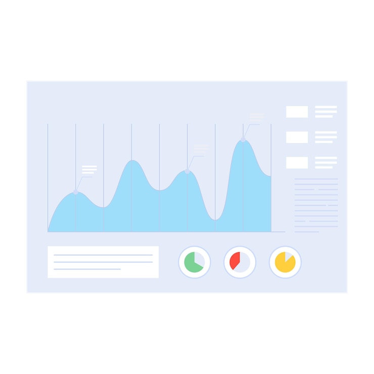 Vector icono moderno de análisis de datos en estilo plano