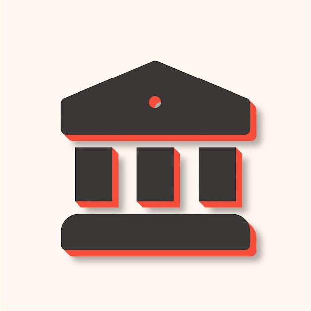 Icono moderno de banco versátil en marrón y naranja con fondo elegante
