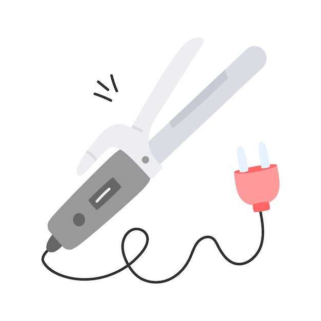 Icono moderno dibujado a mano de un vector editable para rizar el cabello