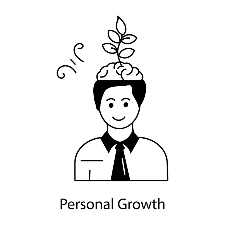 Vector el icono moderno del estilo doodle del crecimiento personal