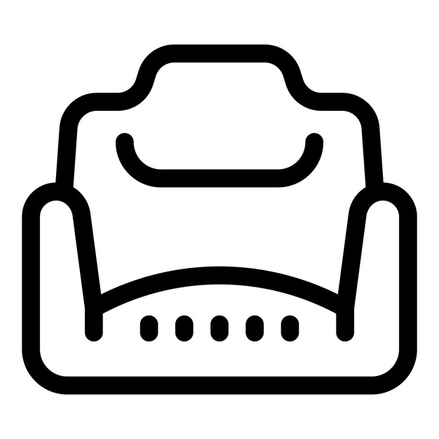 El icono moderno del sillón que representa los muebles cómodos de la sala de estar