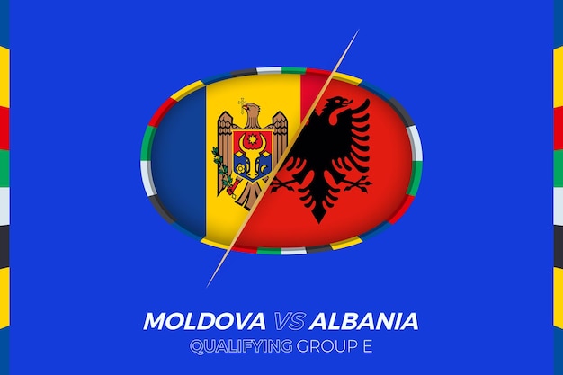 Icono de moldavia vs albania para el grupo e de clasificación del torneo de fútbol europeo