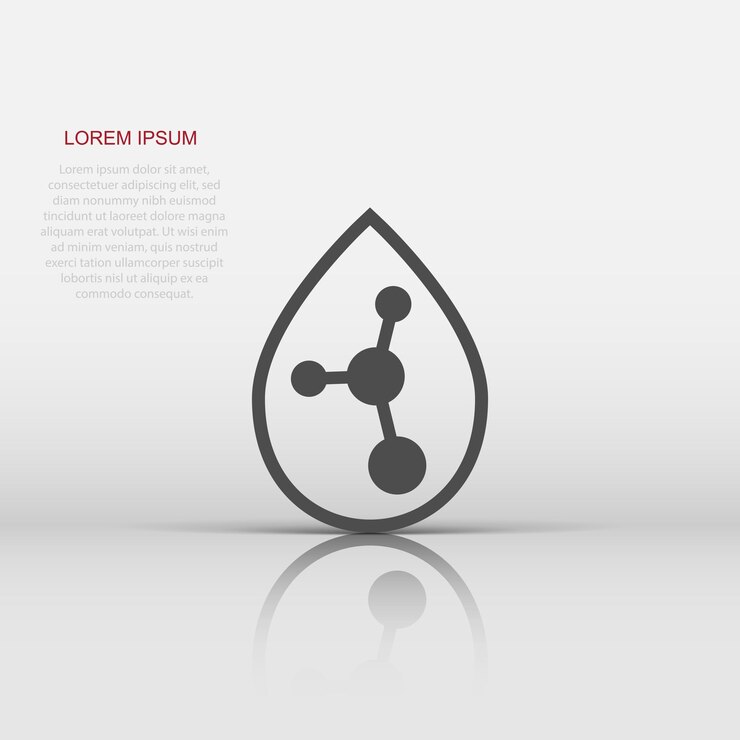 Vector icono de la molécula de ácido en estilo plano ilustración vectorial de adn en fondo blanco aislado concepto de negocio del modelo de aminoácidos