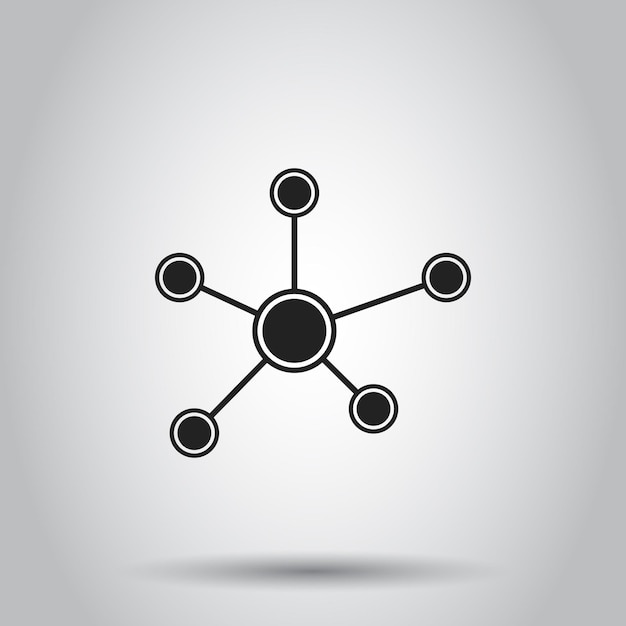 Ícono de la molécula de ADN de la red social Ilustración vectorial en un fondo aislado Pictograma de la molécula del concepto de negocio