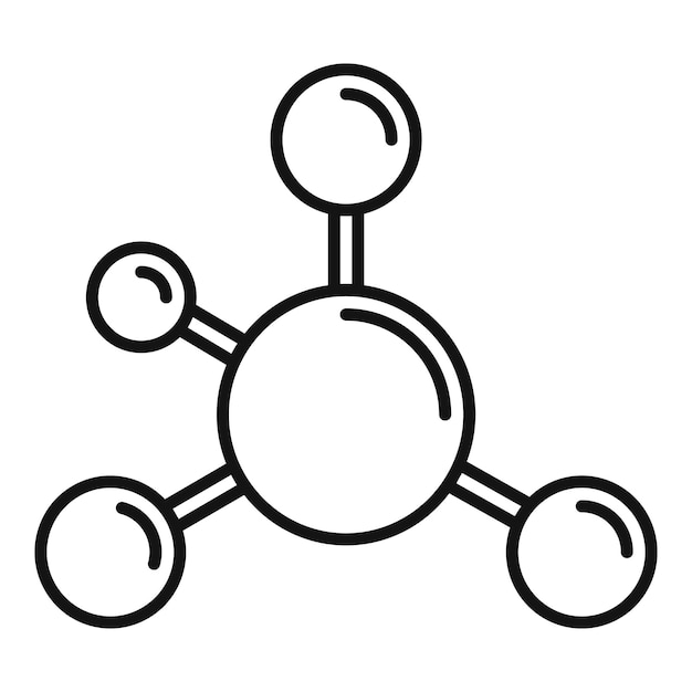 Icono de molécula de biofísica Icono de vector de molécula de biofísica de esquema para diseño web aislado sobre fondo blanco
