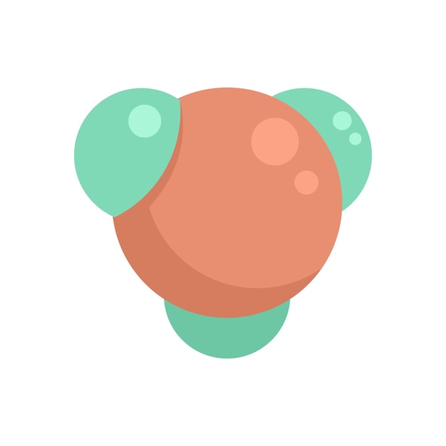 Icono de molécula de física Ilustración plana del icono de vector de molécula de física aislado sobre fondo blanco