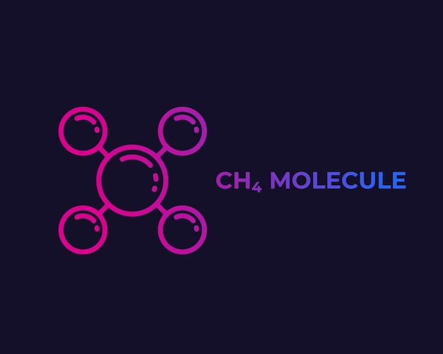 Icono de molécula de metano, vector