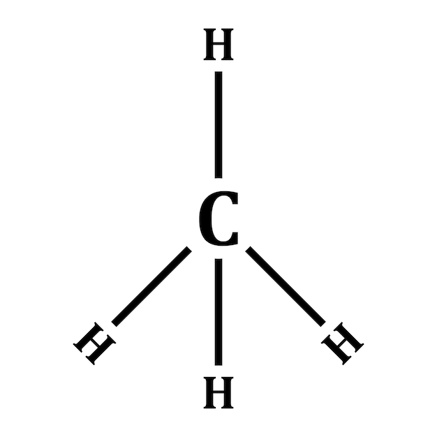 El icono de la molécula de metano