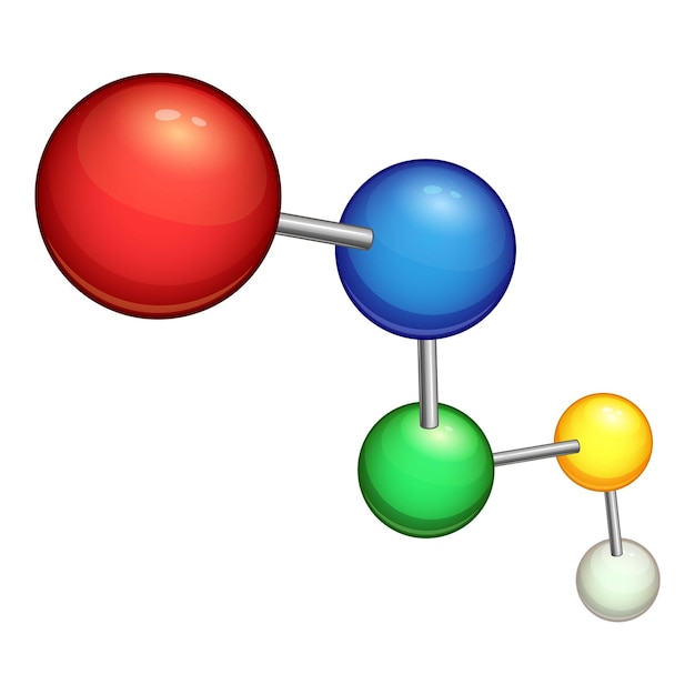 Icono de molécula química Ilustración de dibujos animados de icono de vector de molécula química para web