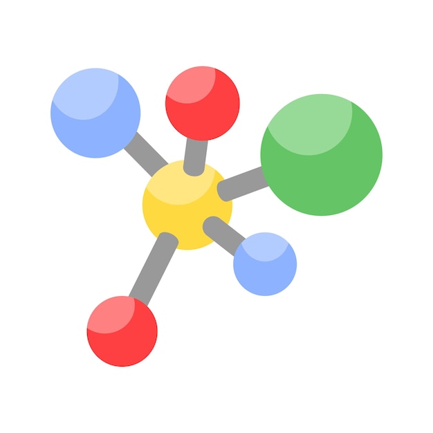 Icono de moléculas bellamente diseñado en una red molecular de estilo isométrico moderno