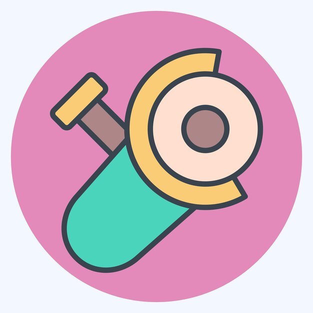 Icono de molienda relacionado con soldador Símbolo de equipo de color mate estilo diseño simple editable