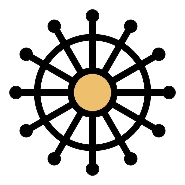 Icono de molinete de costura Contorno de molinete de costura vector icono color plano aislado