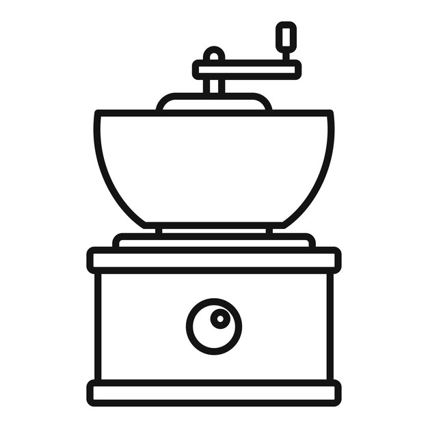 Icono de molinillo de café antiguo Contorno de icono de vector de molinillo de café antiguo para diseño web aislado sobre fondo blanco