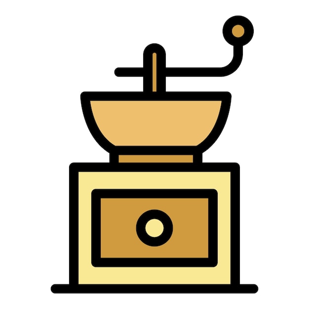 Icono de molinillo de café Contorno del icono vectorial del molinillos de café Color plano aislado