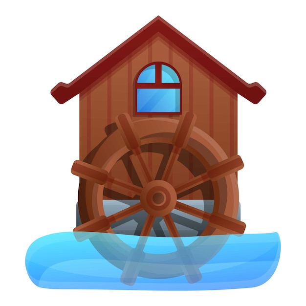 Icono del molino de agua Icono vectorial del molino del agua para el diseño web aislado en fondo blanco