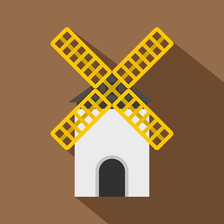 Vector icono del molino ilustración plana del icono del vector del molino para la web
