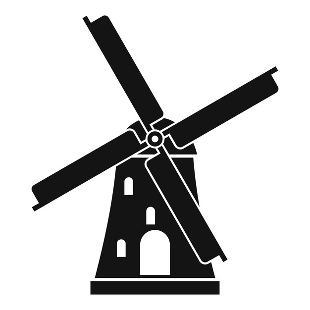 Icono de molino de viento antiguo Ilustración sencilla del icono vectorial de molino del viento antiguo para la web