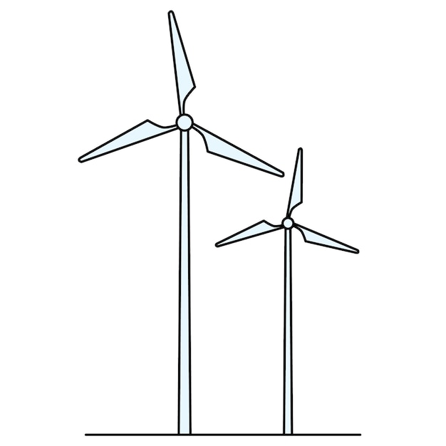 Icono del molino de viento del generador de energía eólica de la turbina eólica