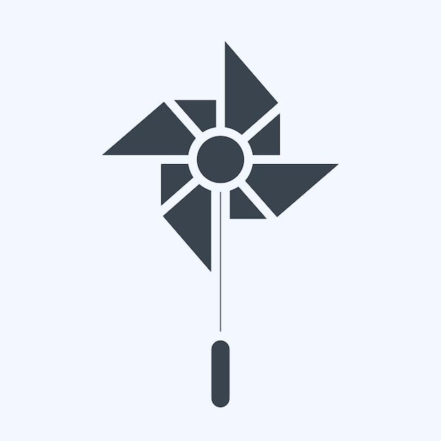 Icono Molino de Viento relacionado con el símbolo del parque de atracciones estilo glifo diseño simple editable