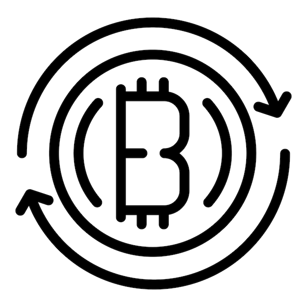 Icono de moneda Bitcoin Contorno icono de vector de moneda bitcoin para diseño web aislado sobre fondo blanco